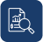 Document analysis icon with magnifying glass