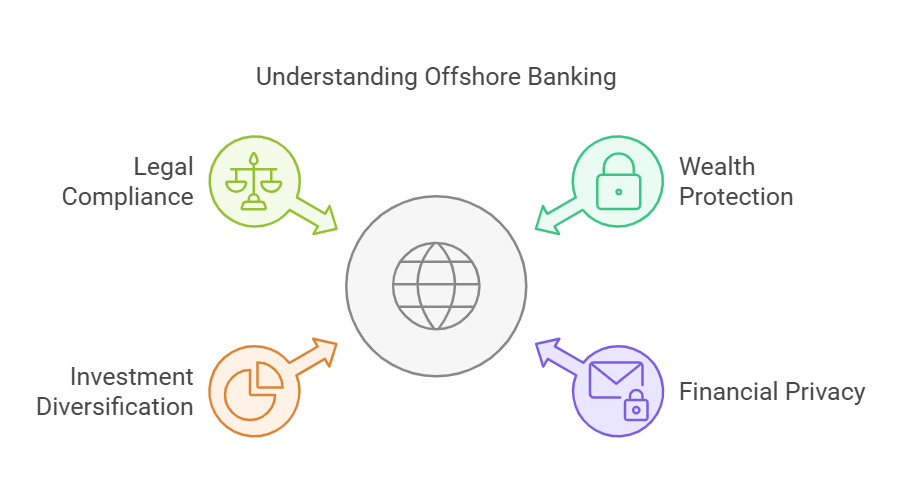 Offshore banking benefits: compliance, protection, diversification, privacy.